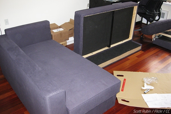 How to disassemble a couch for moving