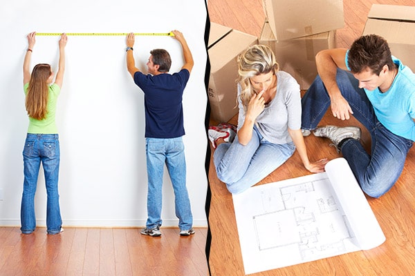 Measure your future home and create a floor plan before moving.
